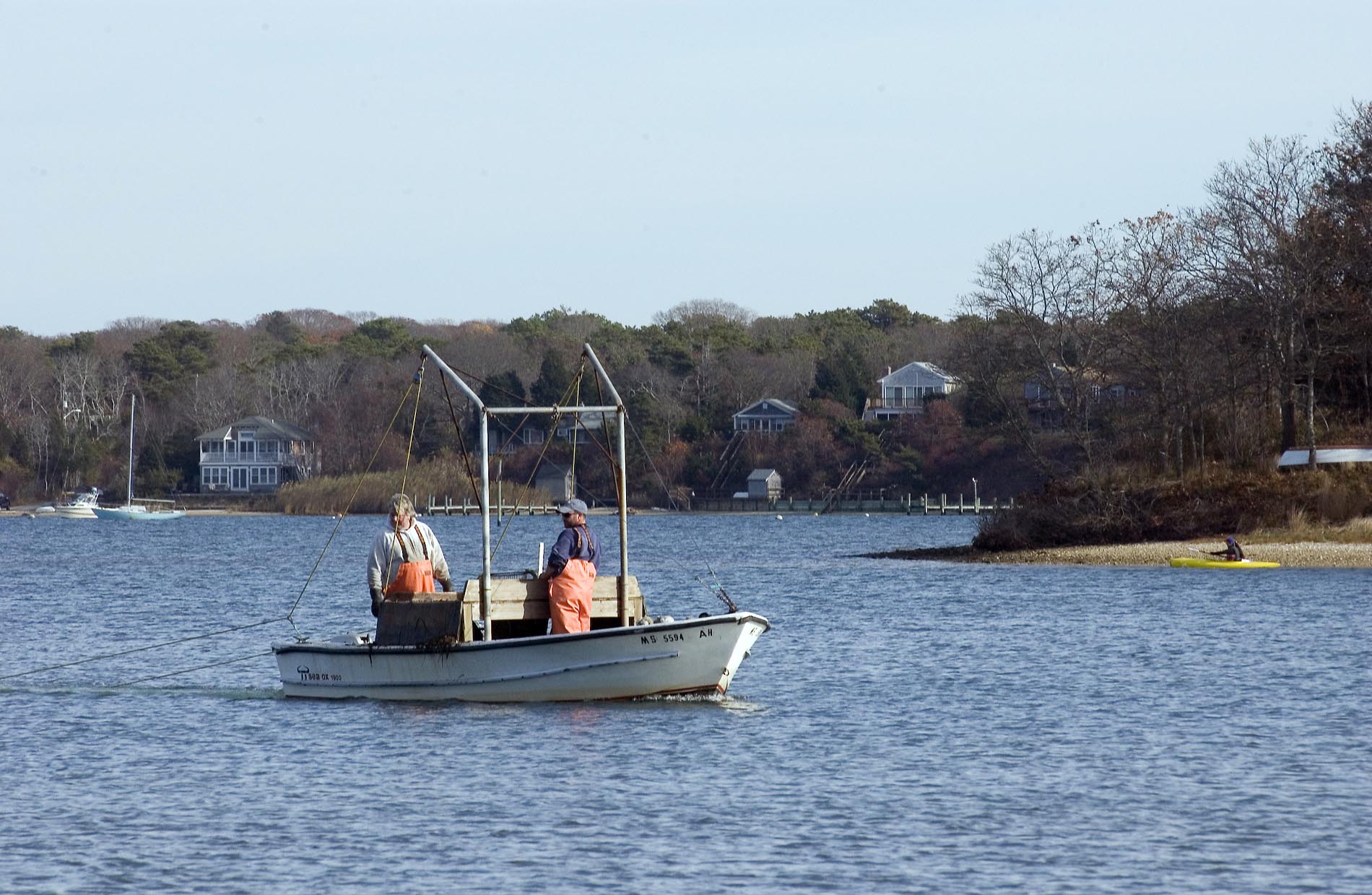 fishing boat lagoon shellfish