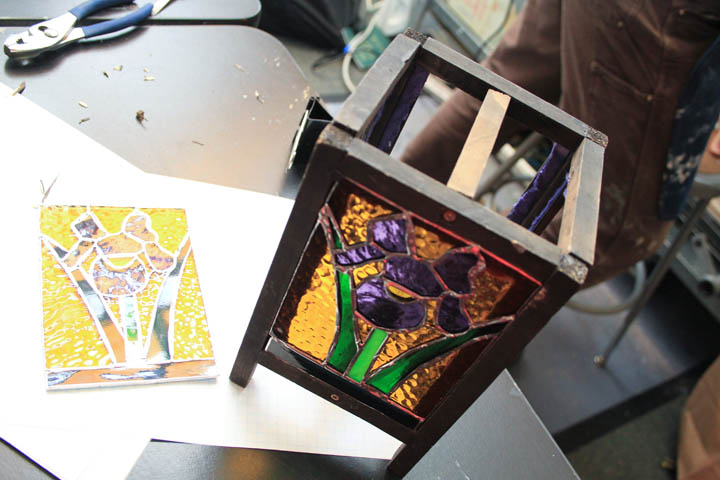 stained glass lantern Oscar Thompson