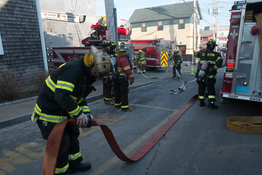 Hoses are brought out in subfreezing temperatures.