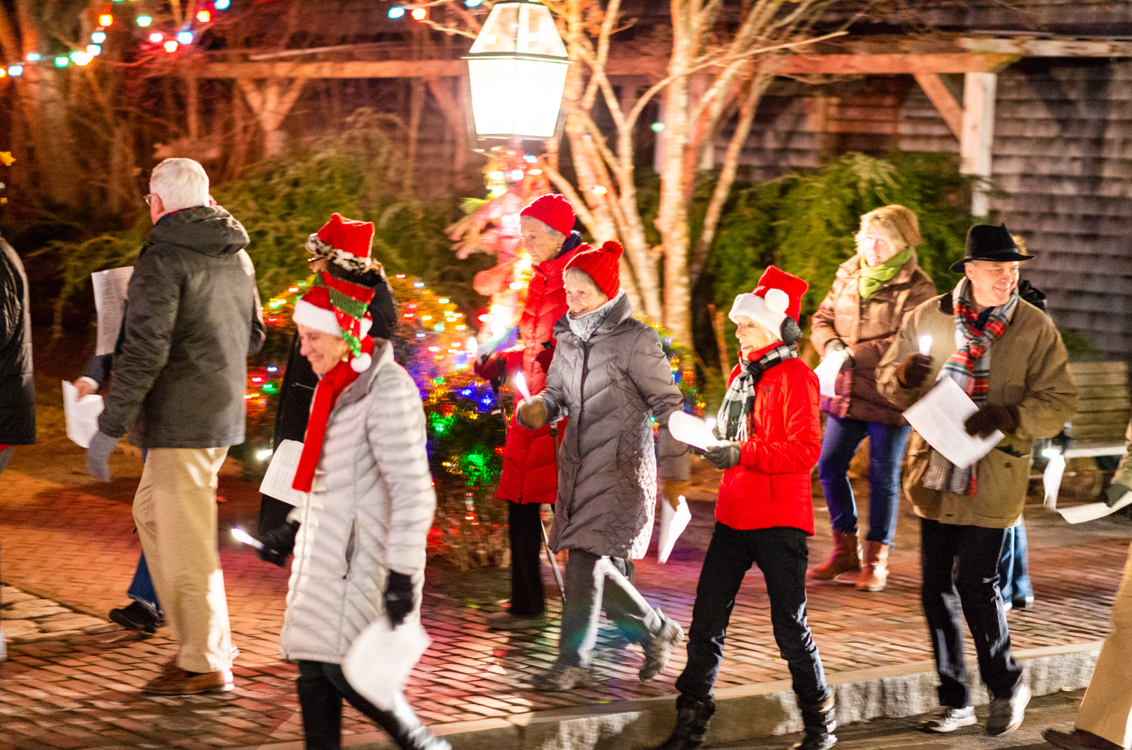Walking down Main street, candles in-hand.
