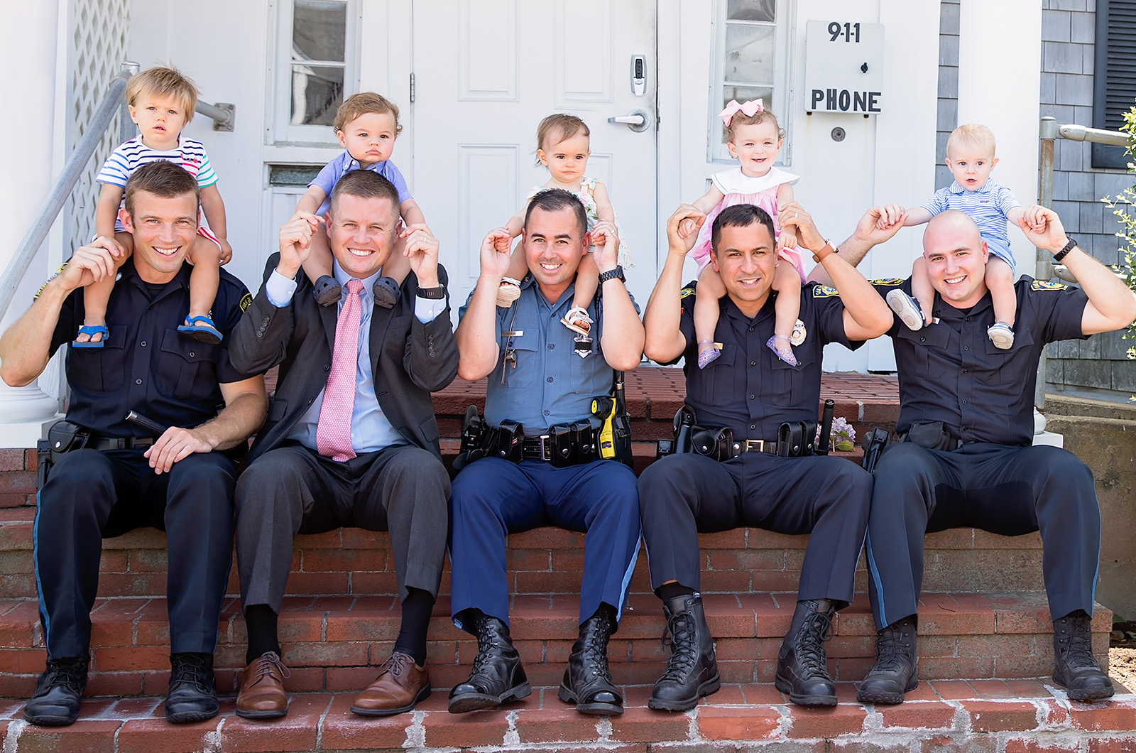 2018 - From left: Seth Harlow and Gunner, James Hagerty and William, Dustin Shaw and Lowen, Jeff LaBell and Lark, Tim Millerick and Julian.