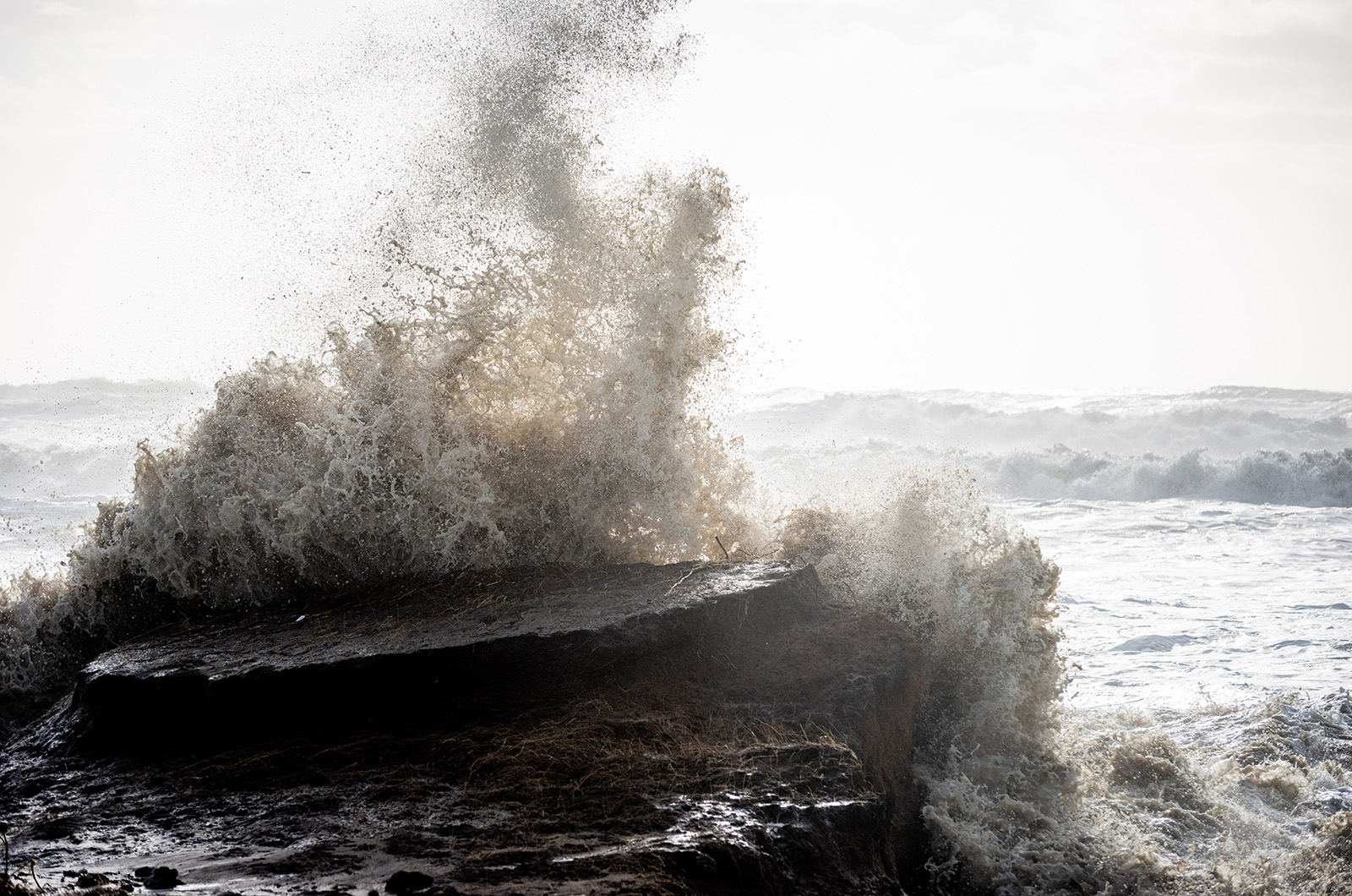 Violent surf at Lucy Vincent Beach in Chilmark piles on to the erosion losses.