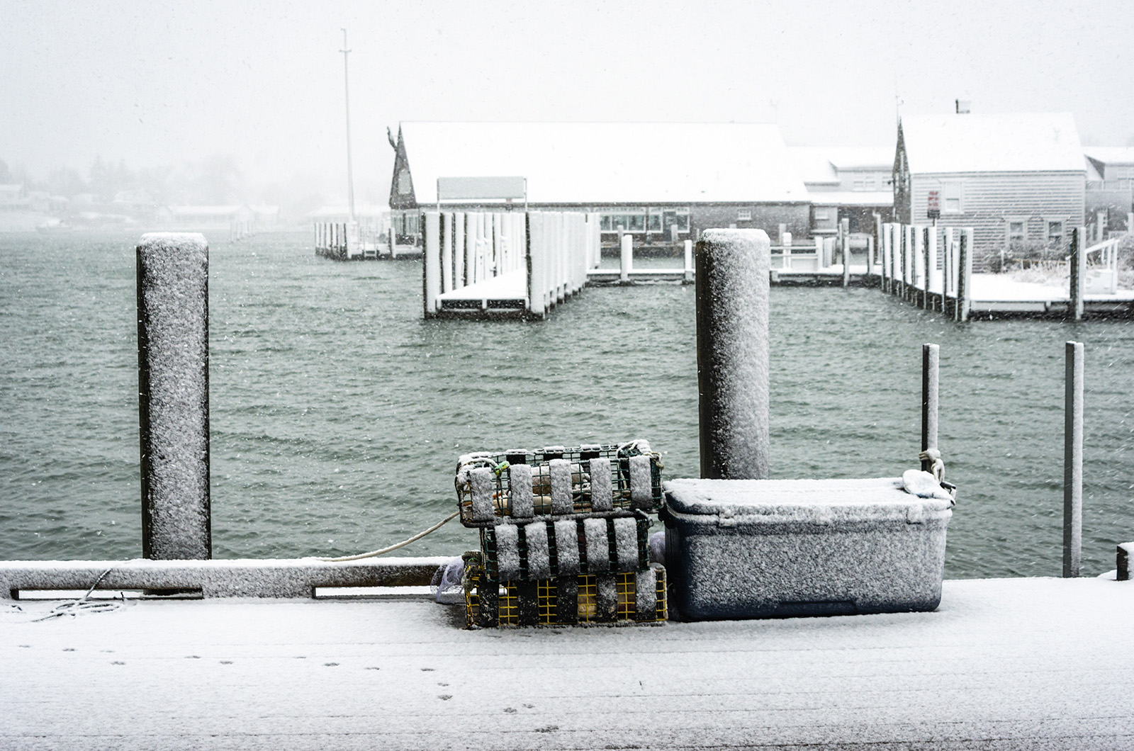 A light dusting in Edgartown Harbor.
