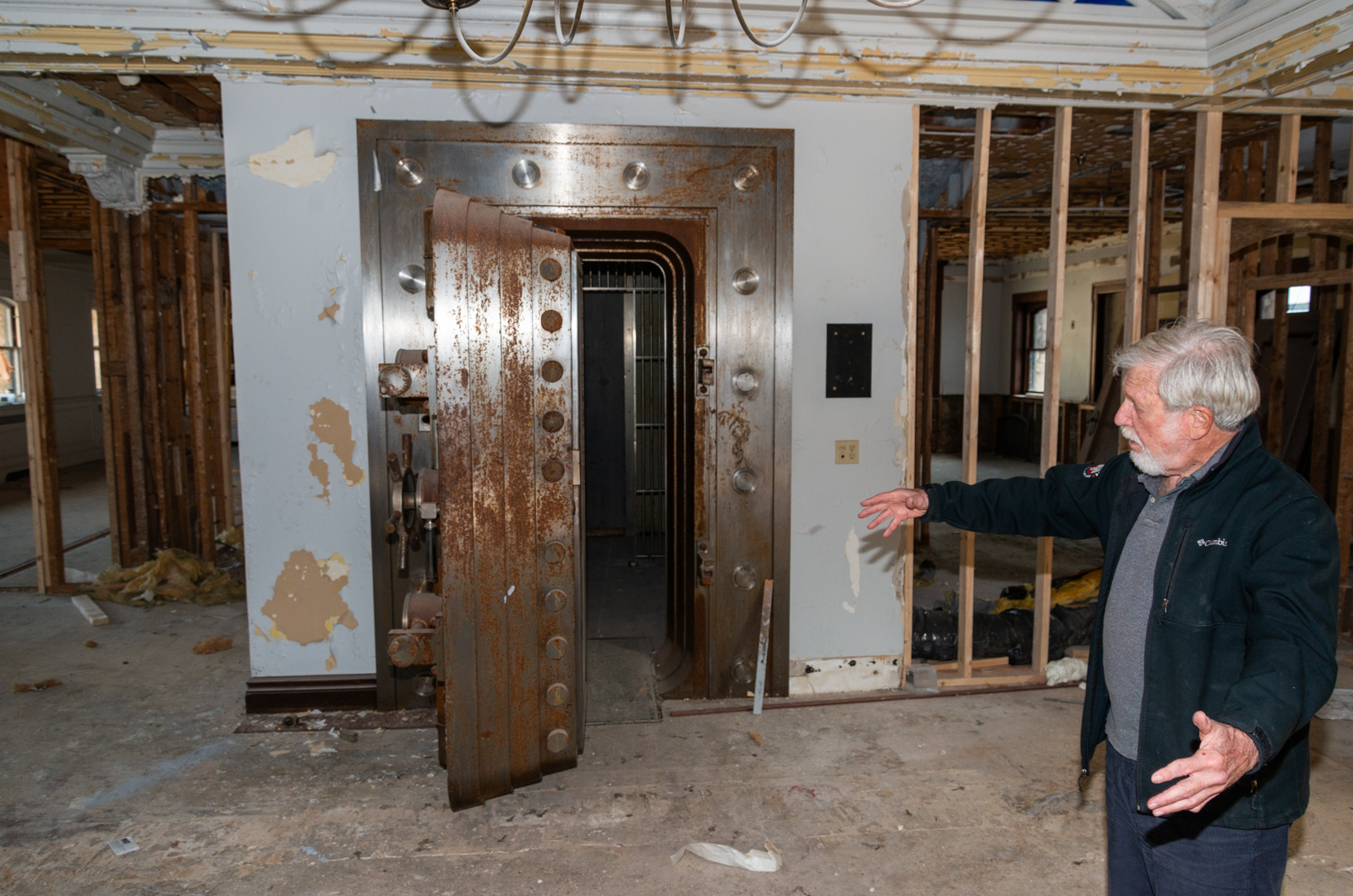 Reid (Sam) Dunn inside the former Stone Bank building.