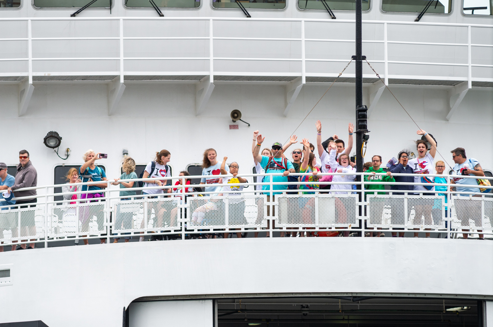 The big welcome at the dock is an annual tradition.