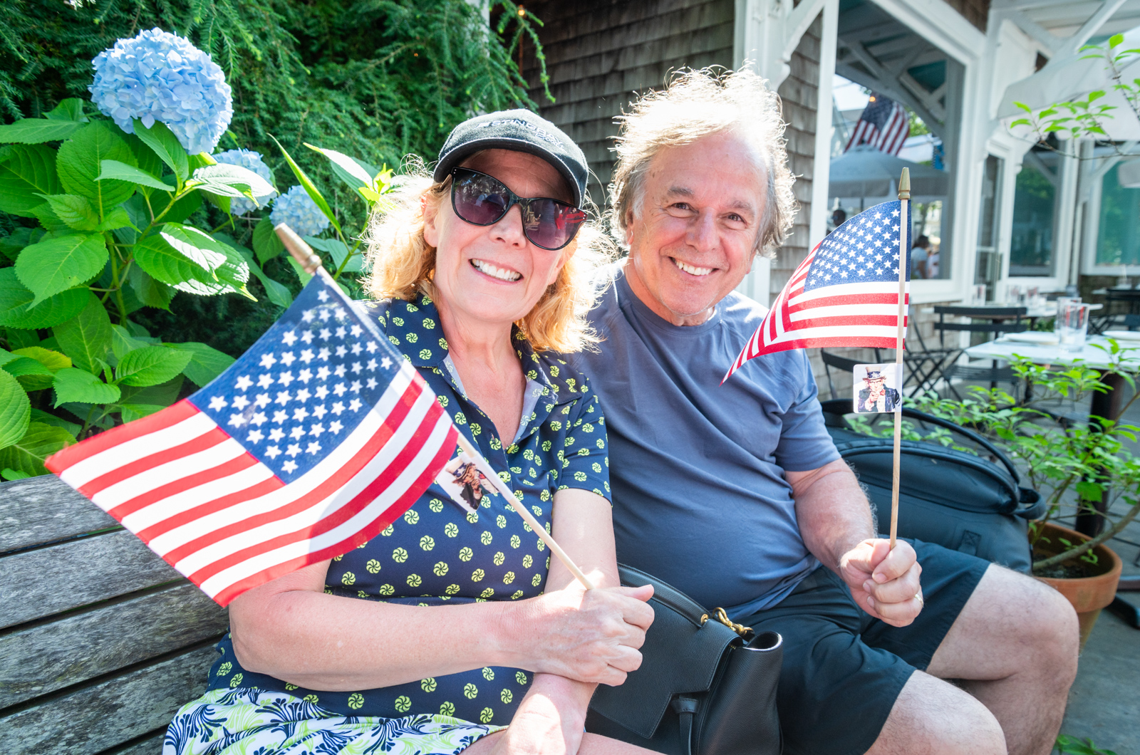 Kathy Jordan and David Jordan found a good spot on Main street.