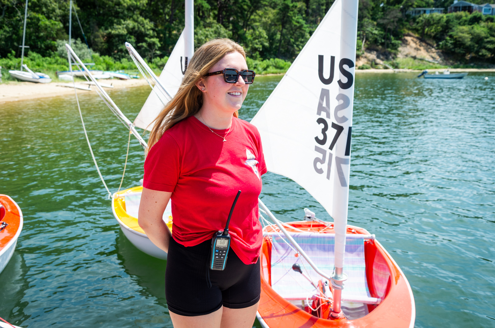 Edie Thorp helps organize activities on the water.