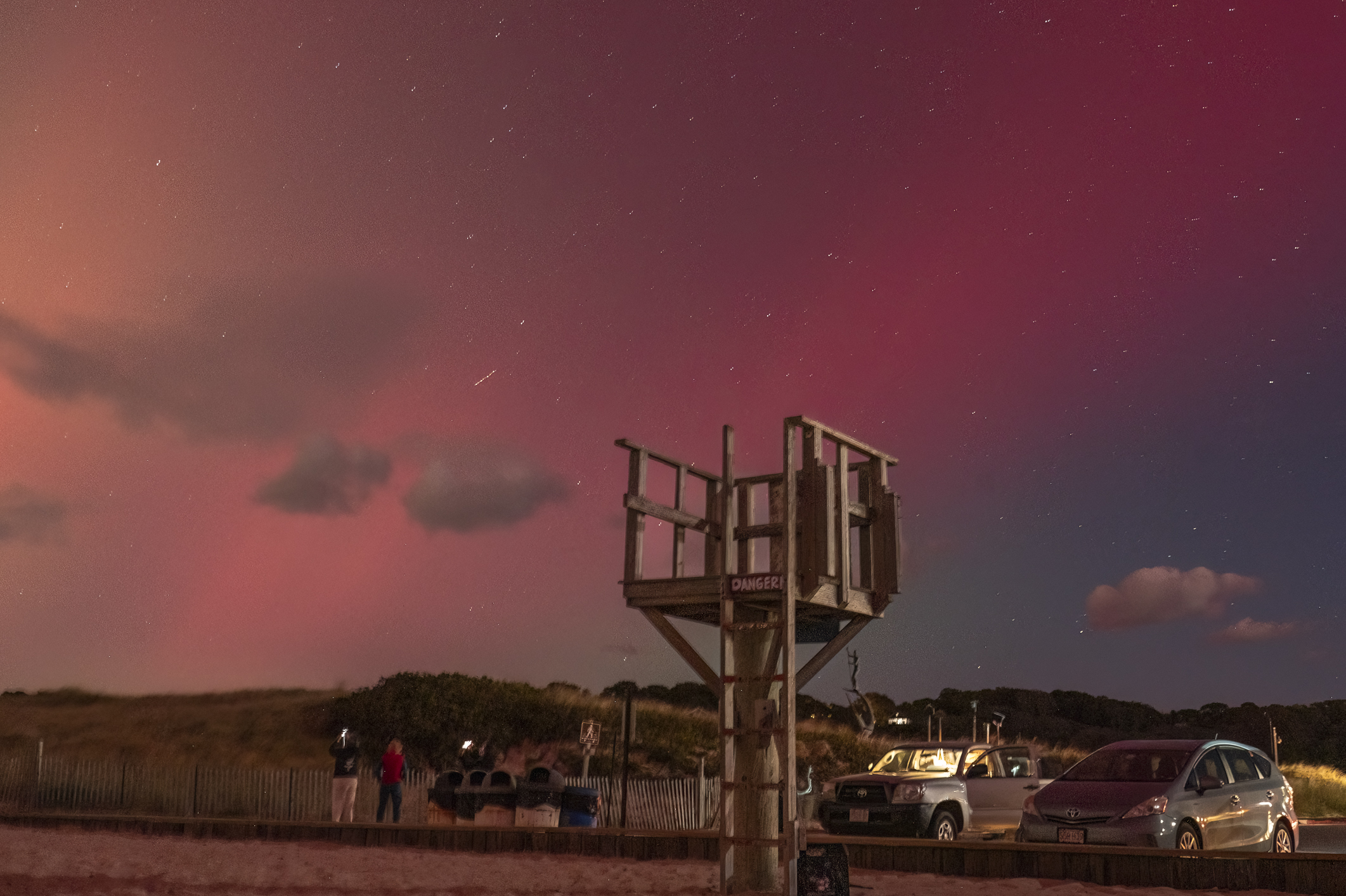 Northern lights over Menemsha Town Beach.