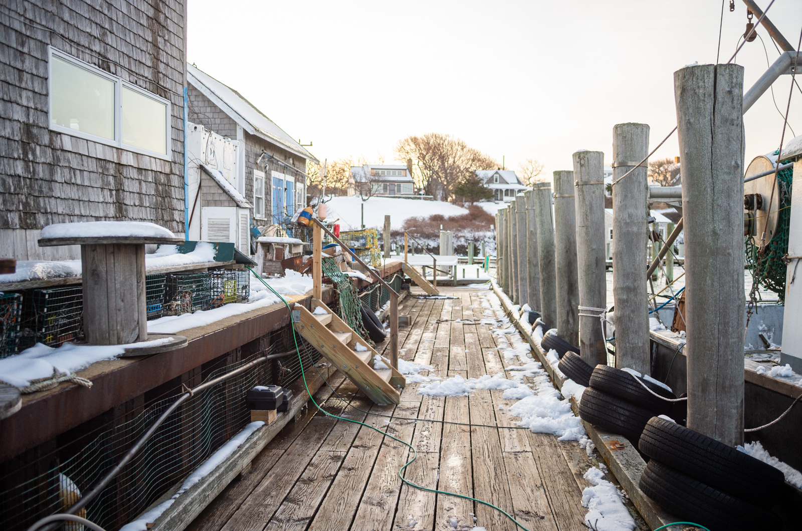 Dutcher Dock is quiet in the morning.