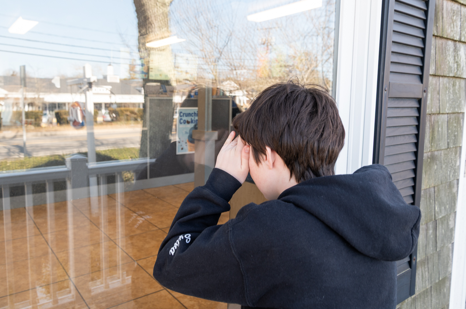 Emmett Sylva checks on the progress.