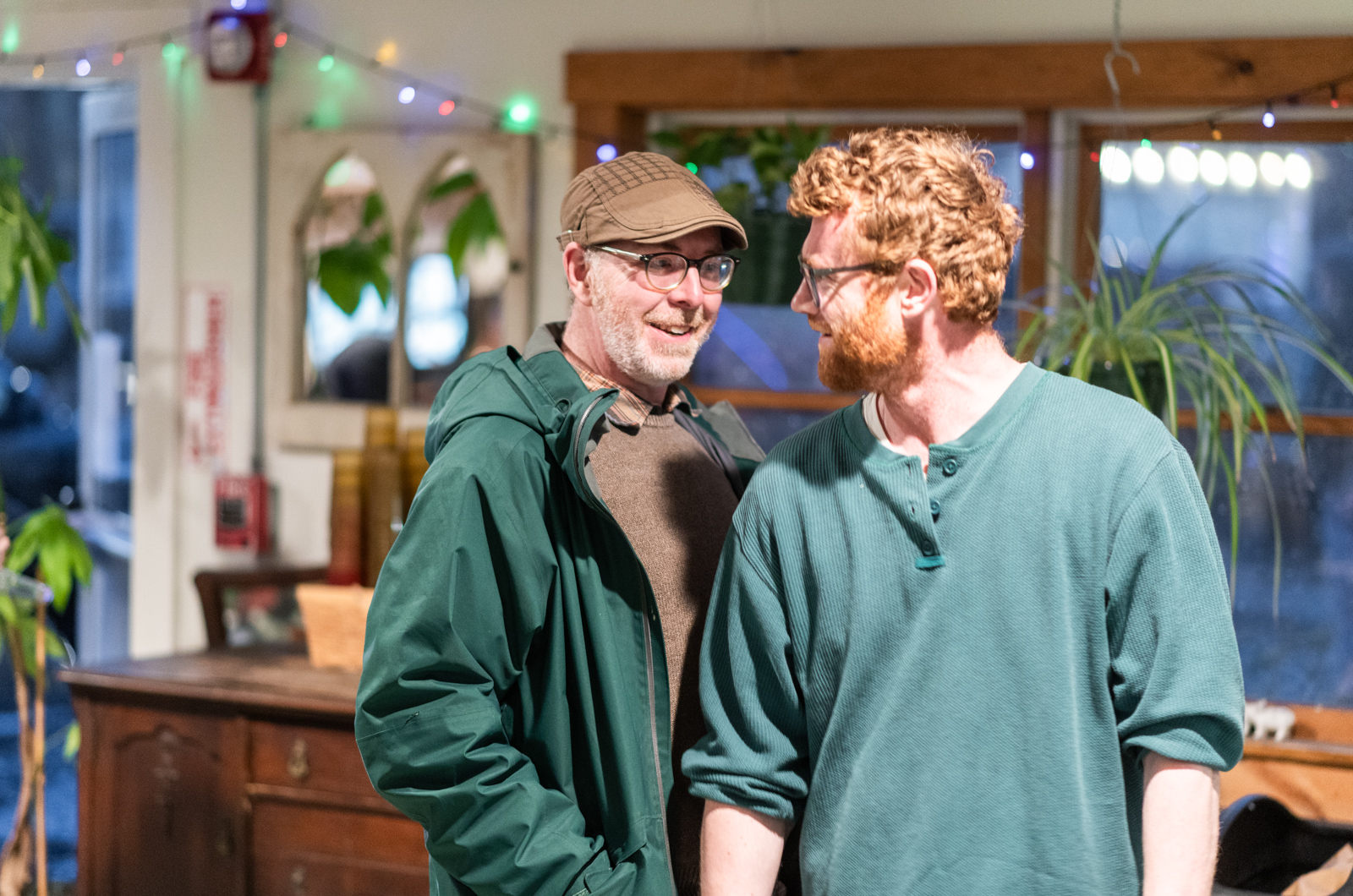Old friends like Brian Ditchfield and Alex Wright greet each other after a long winter.