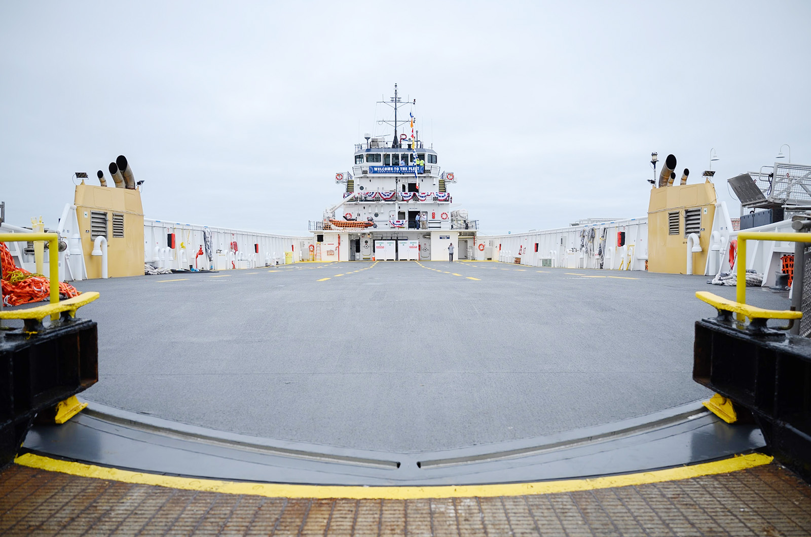 The Aquinnah is larger than the other freight boats in the fleet.