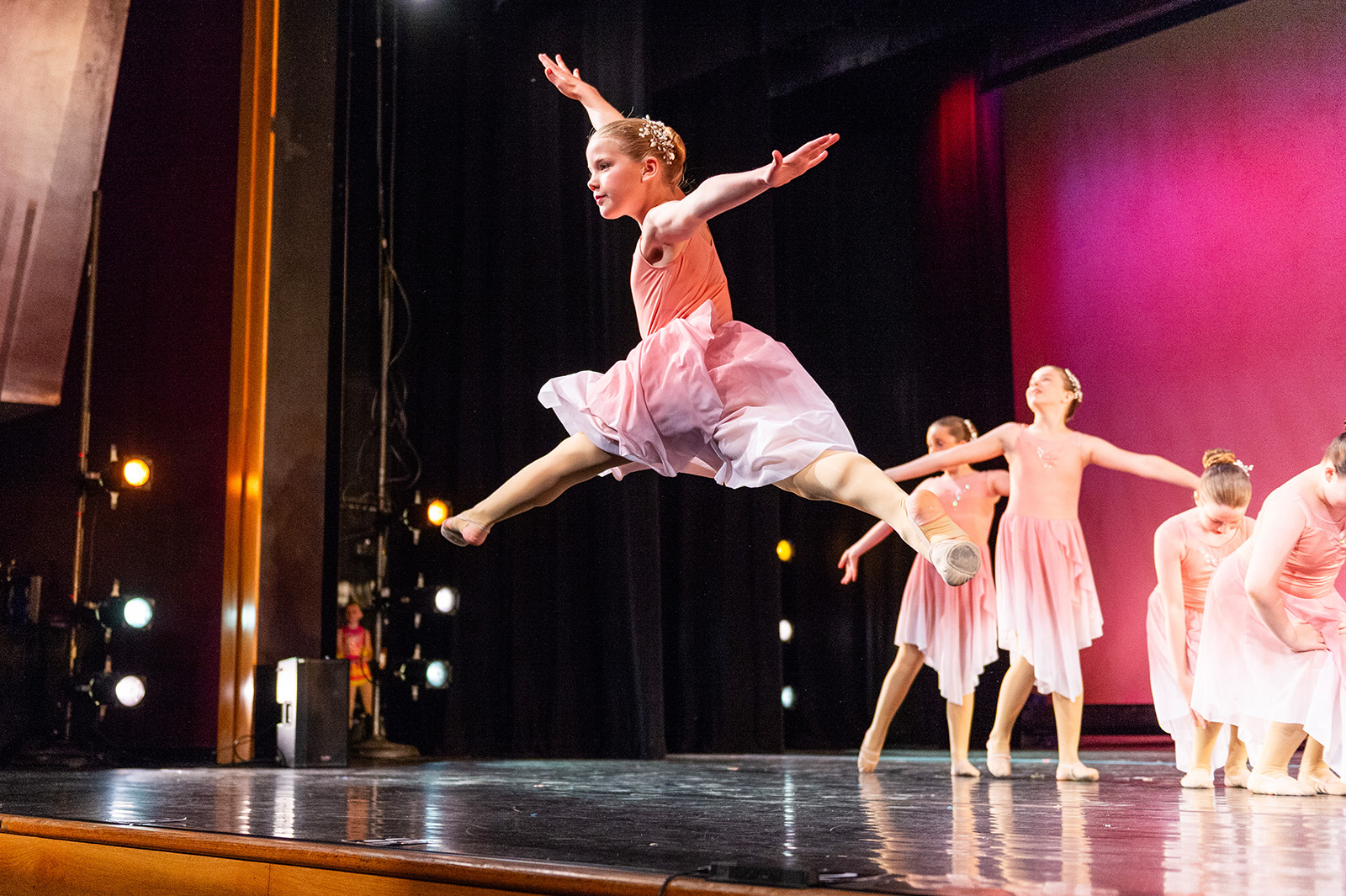 Young ballerinas showed off their leaping ability.