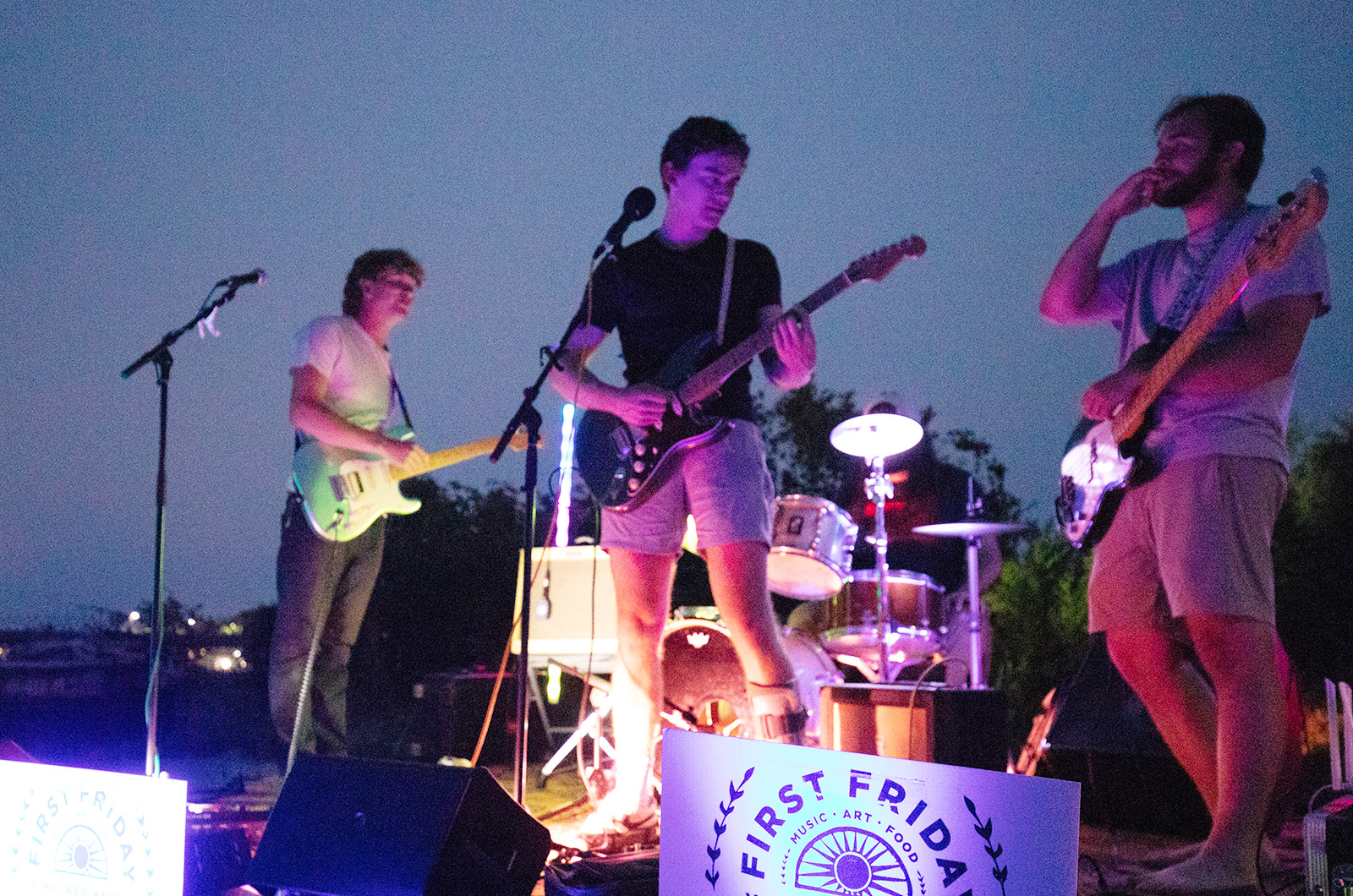 Dock Street Fight Club played a late set on the beach.