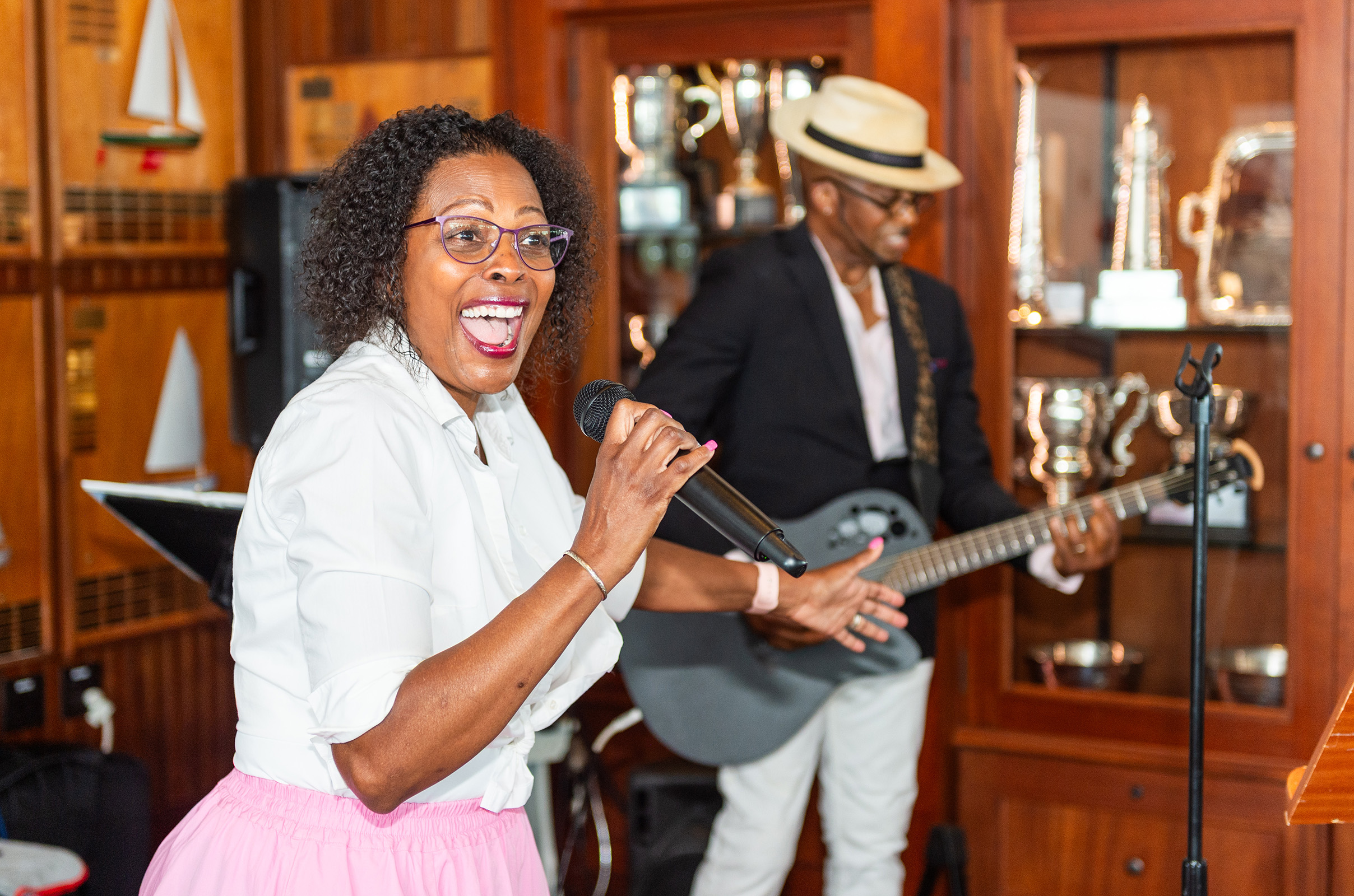 Allie & Paryss serenade guests at the gospel brunch at the Edgartown Yacht Club.