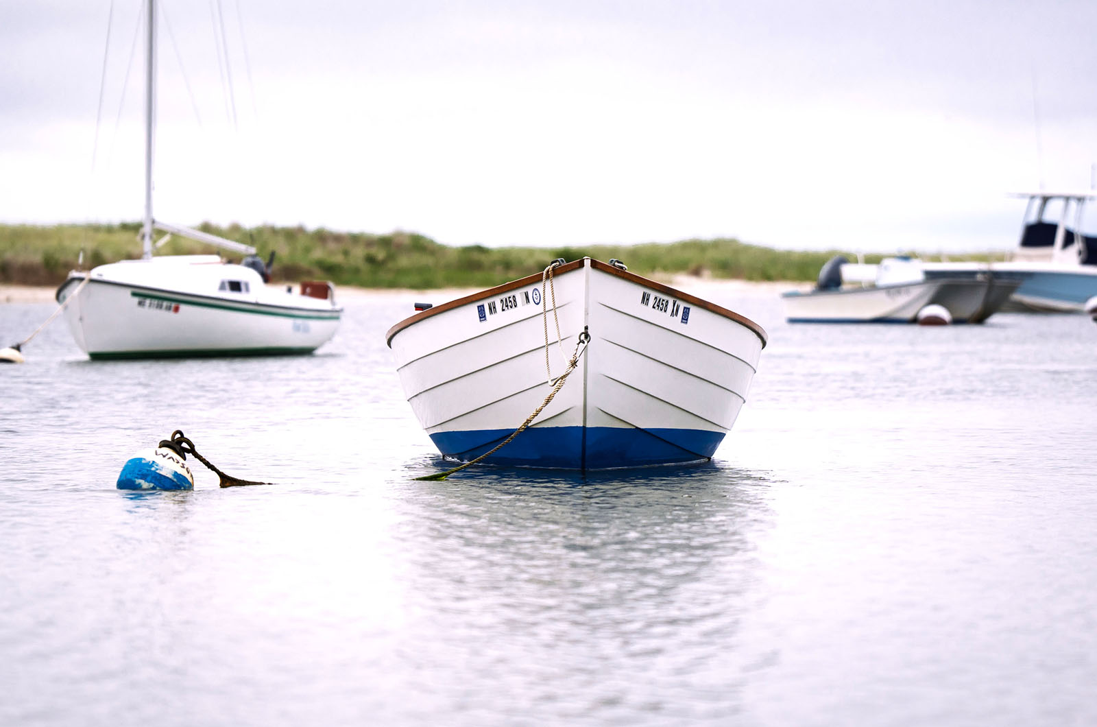 A dinghy awaits the next trip.