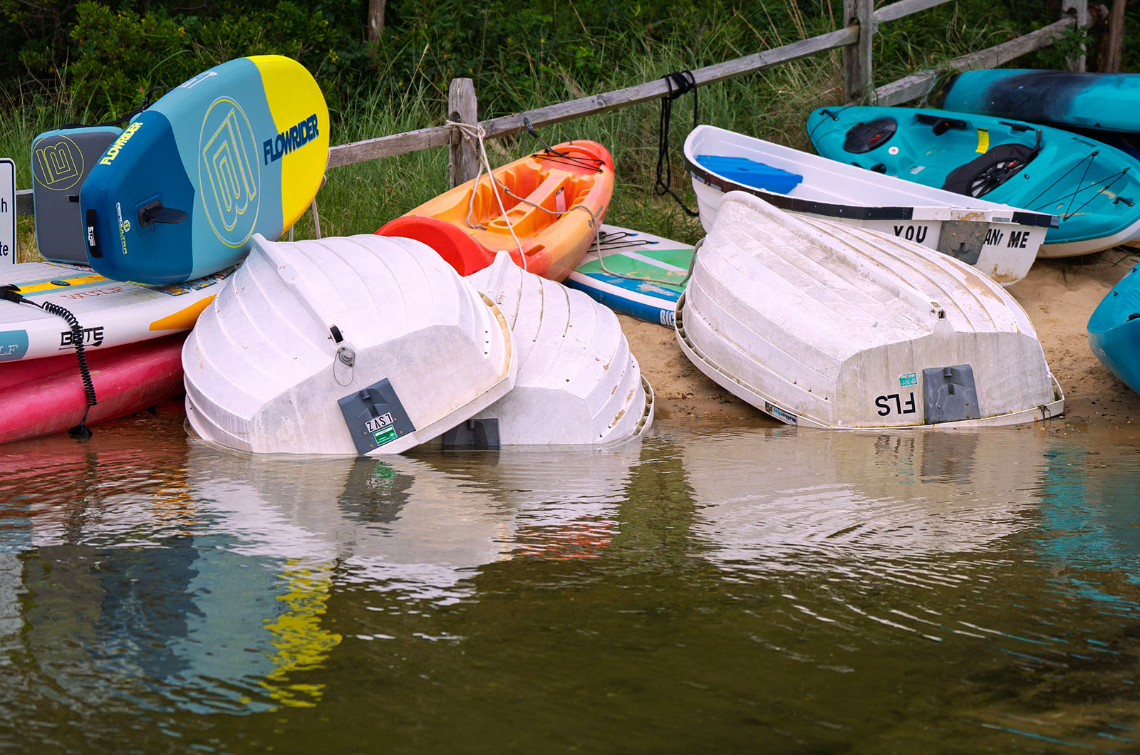 A busy beachfront in Edgartown.