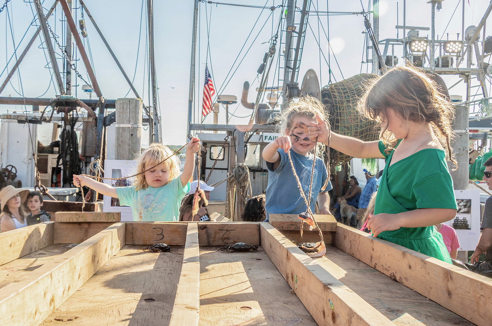Crab racing is a favorite with young ones.
