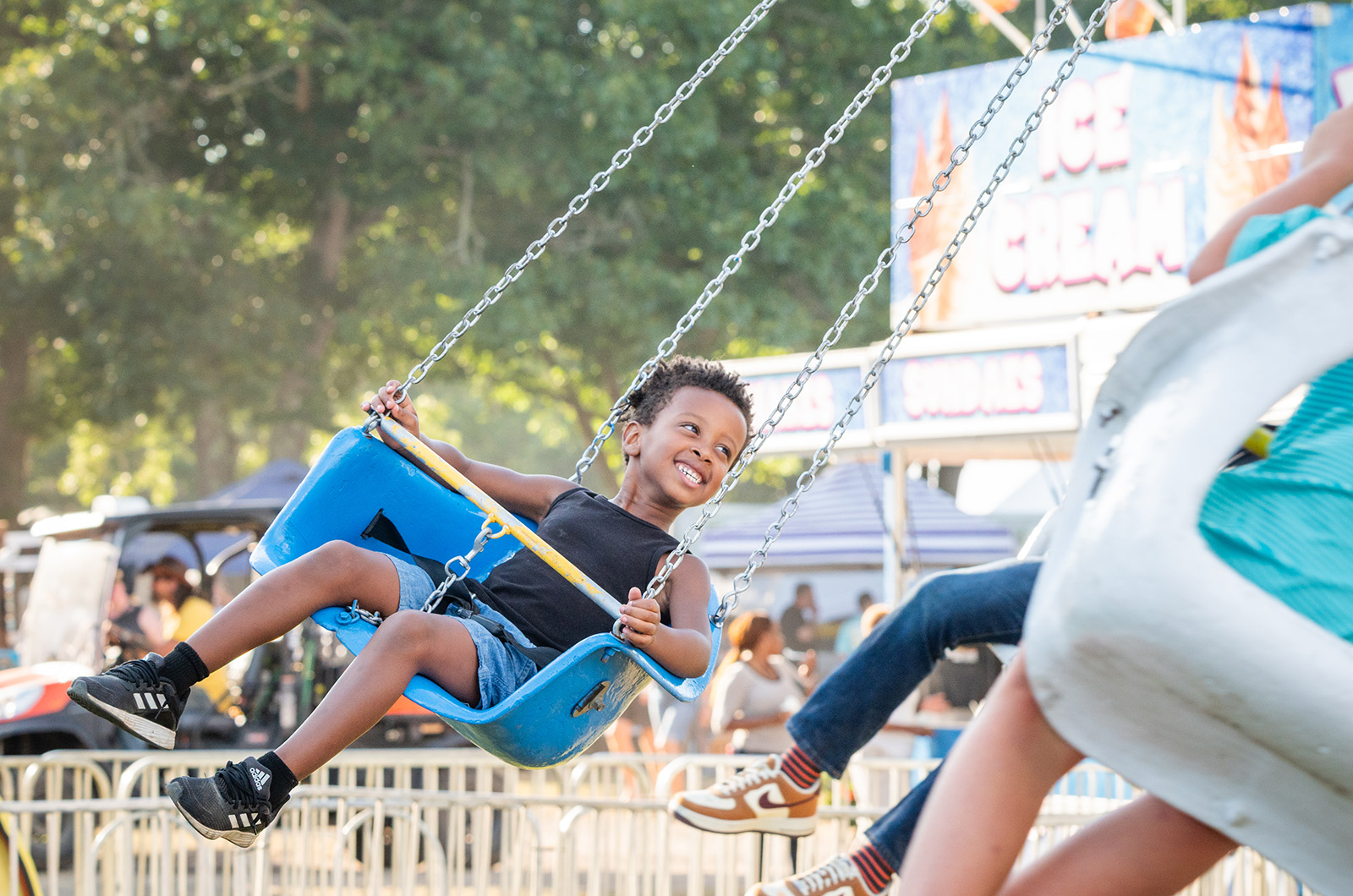 Enjoying the rides.