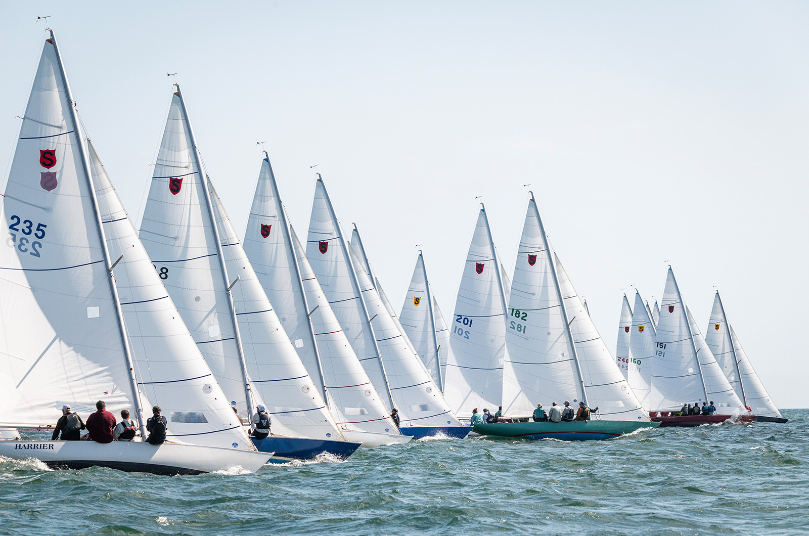 Lined up at the start.