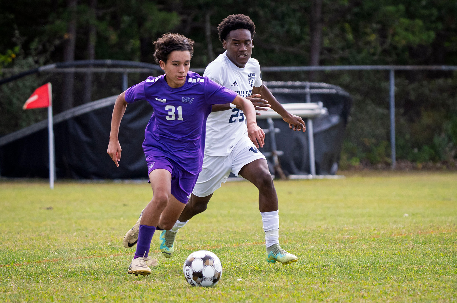 Heitor De Oliveira plays for the Vineyard junior varsity team.