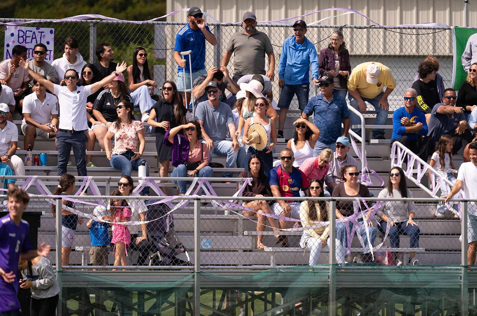 The crowd does not like a call.