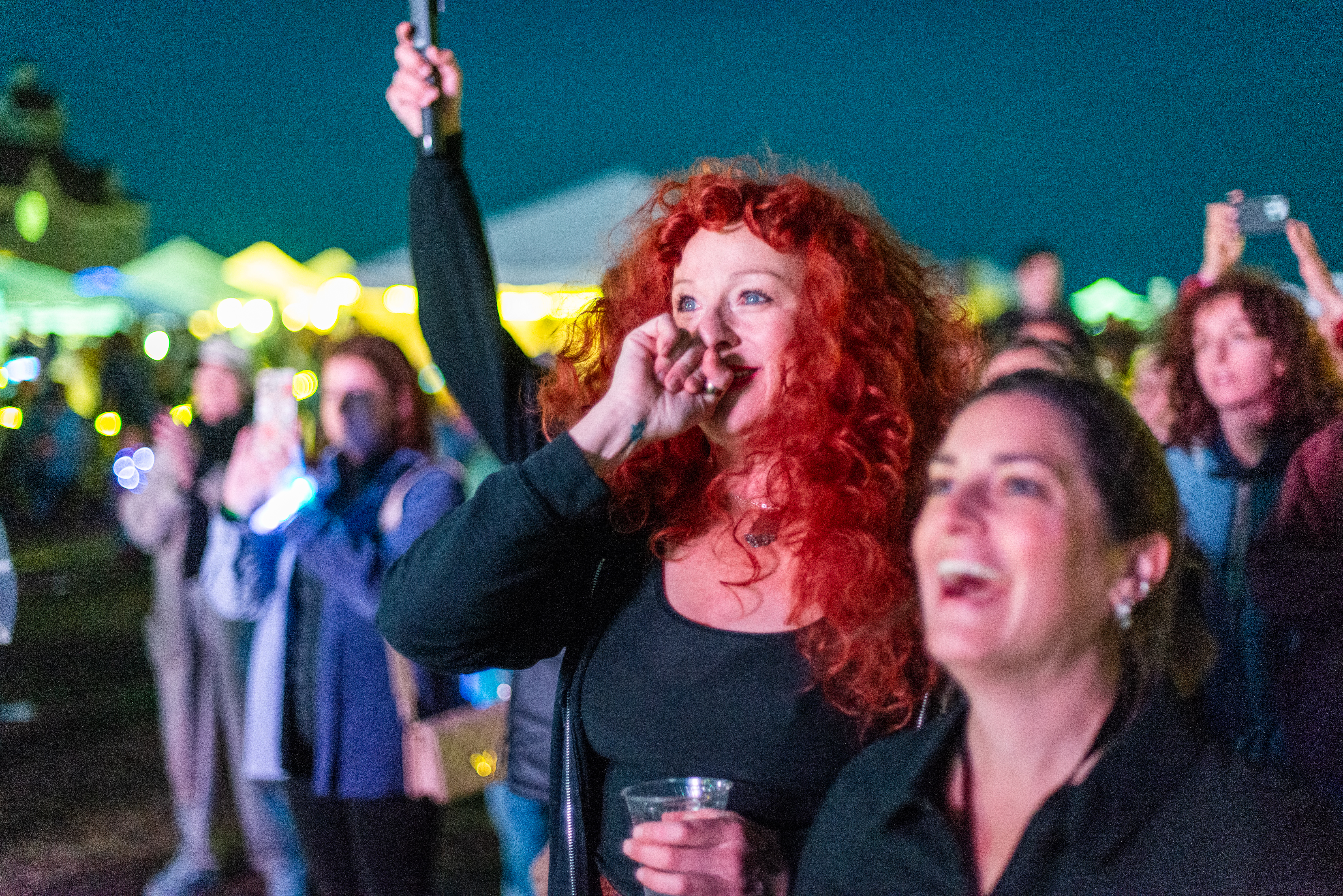 Rose Guerin (center) feels the excitement as Esperanza Spalding takes the stage.