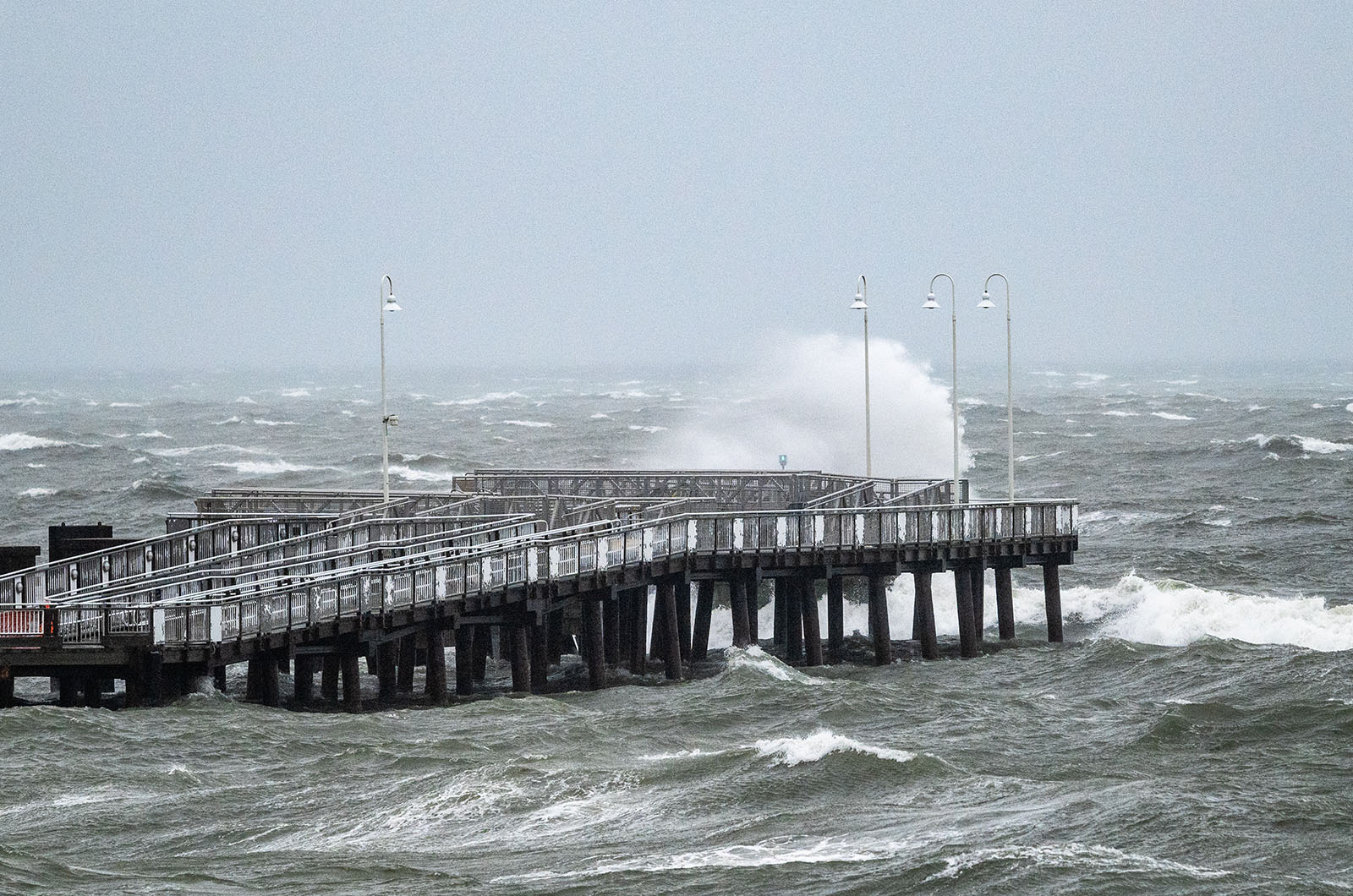 Oak Bluffs ferry pier taking a beating.