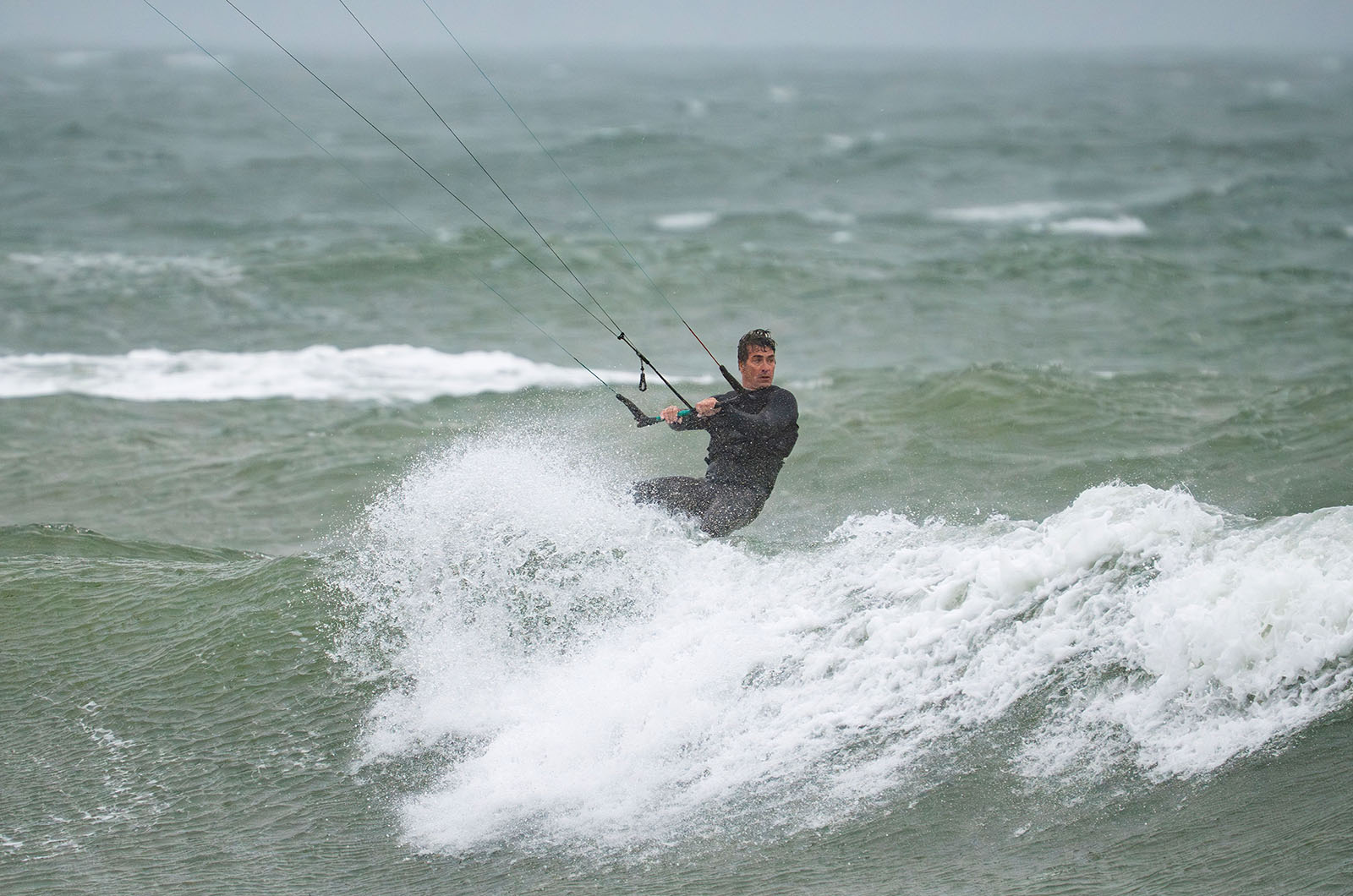 Brock Callen kite surfing off Squibnocket.