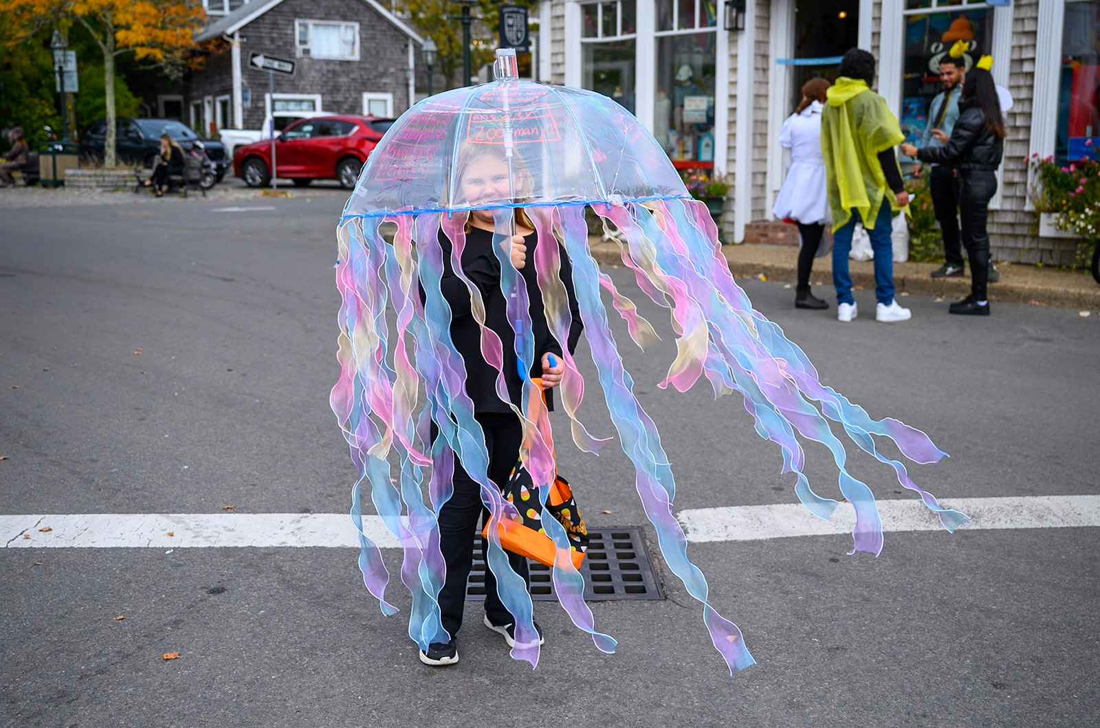 Hannah McCarthy is stylish and prepared for bad weather.