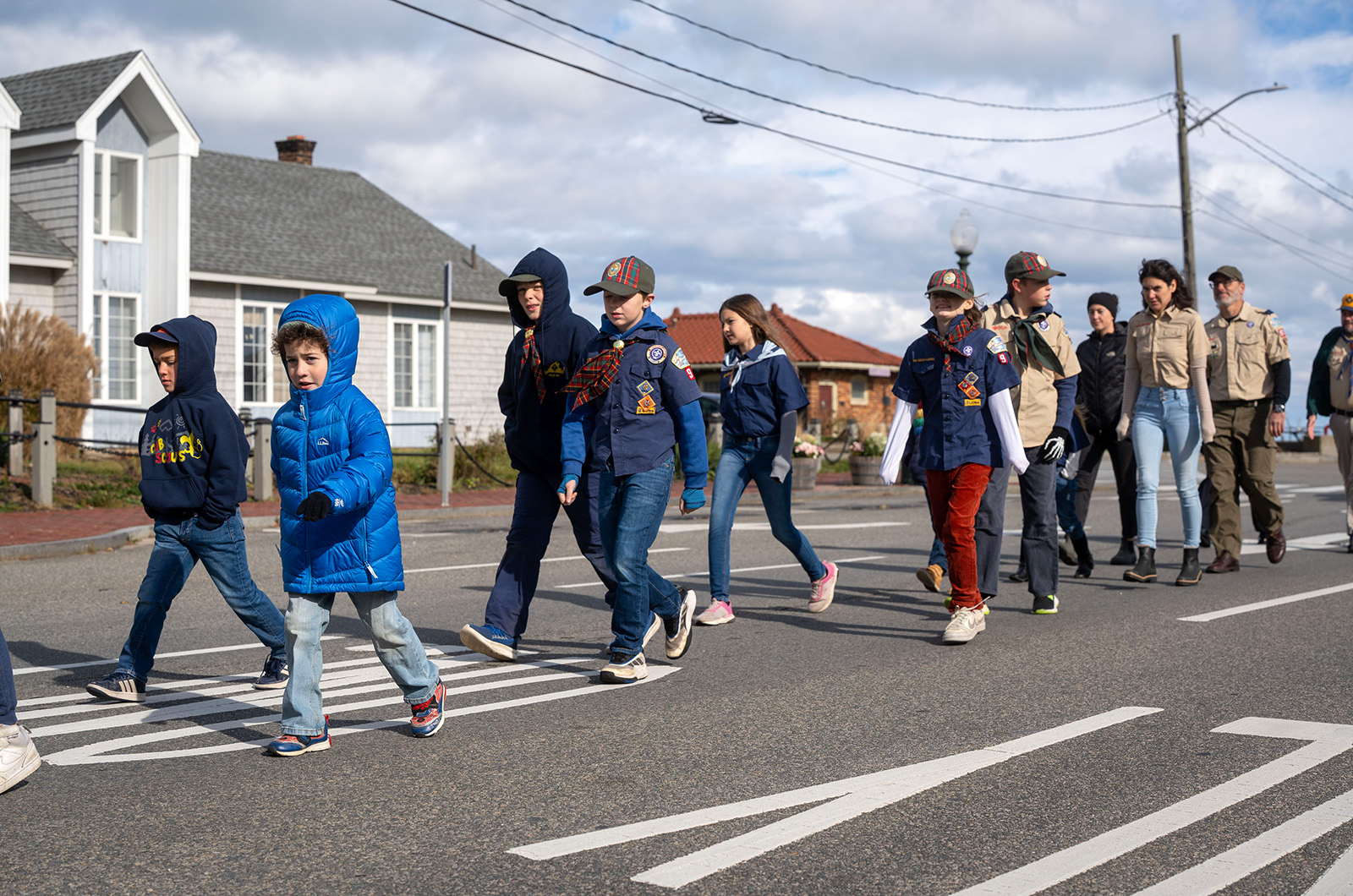 Young scouts parade as well.
