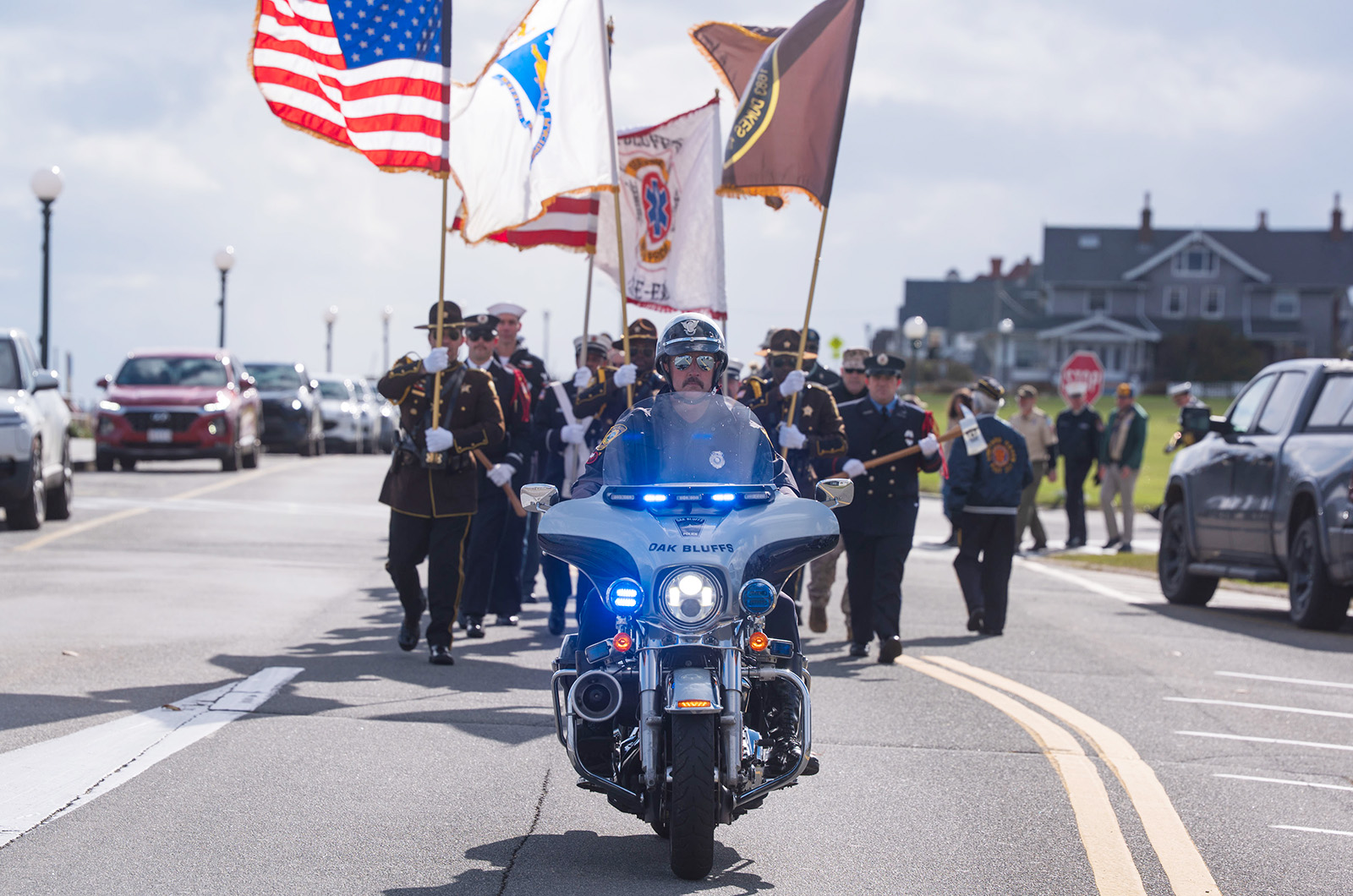 Oak Bluffs office leads parade by Ocean Park.