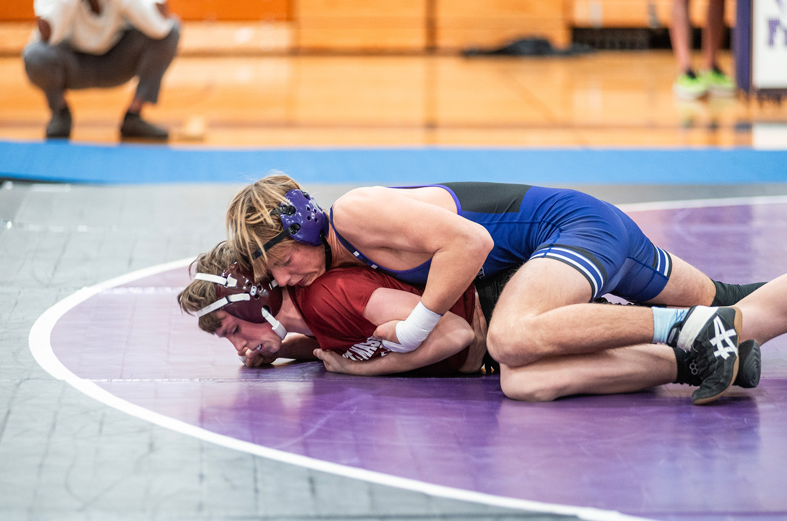 Odin Robinson wrestling for the Vineyard.
