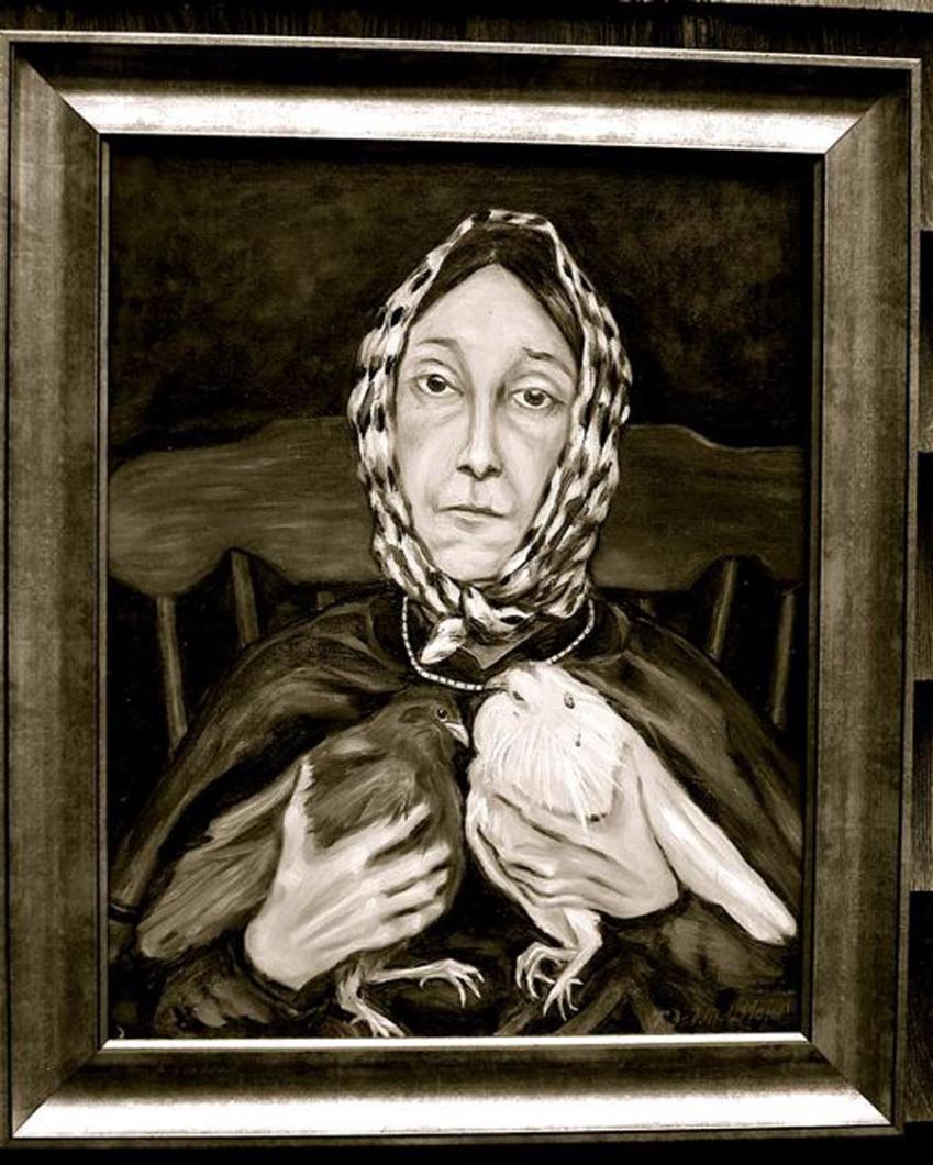 Ruth Major’s painting of Vineyard icon Nancy Luce.