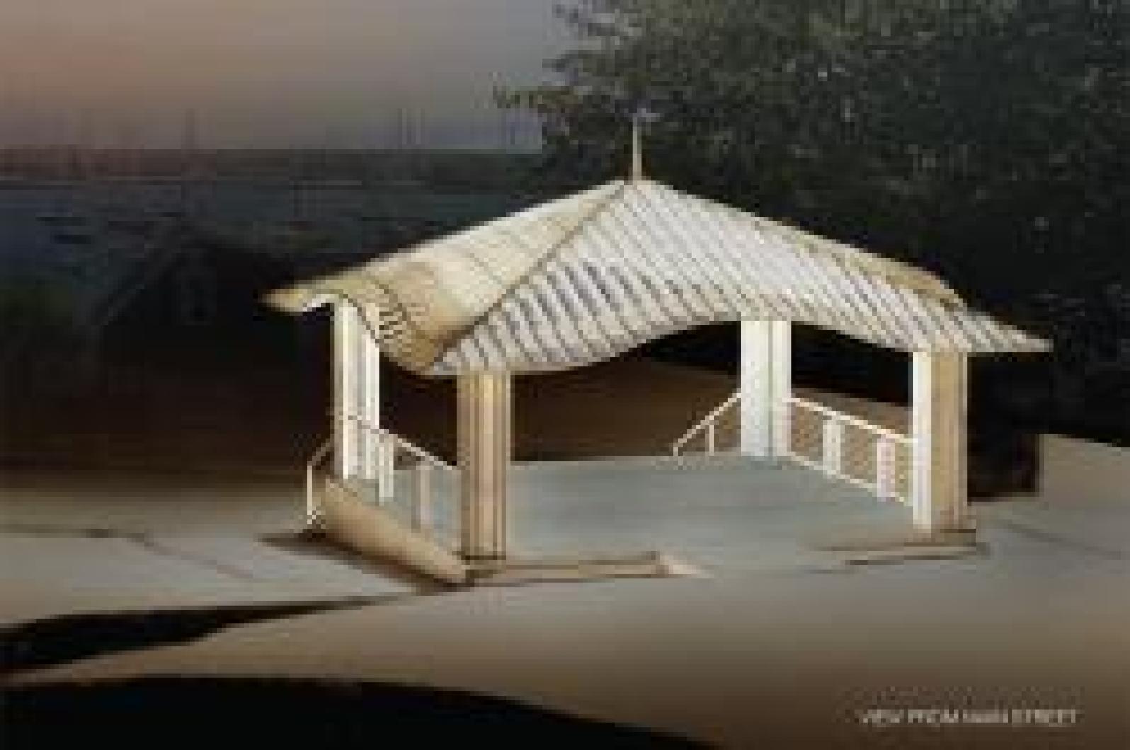 A drawing of the proposed bandstand.