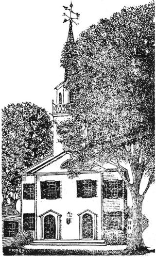 West Tisbury church woodcut