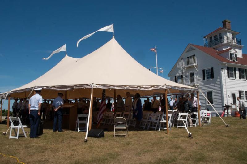 Festivities under a tent.