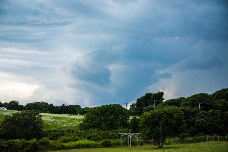 Storm brought rain, thunder and interesting clouds. 