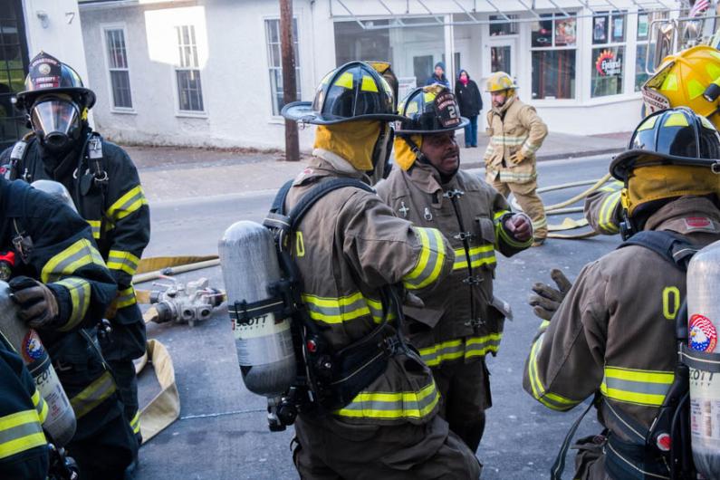Firemen from all three towns worked together.