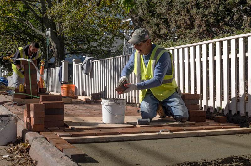New brick sidewalk
