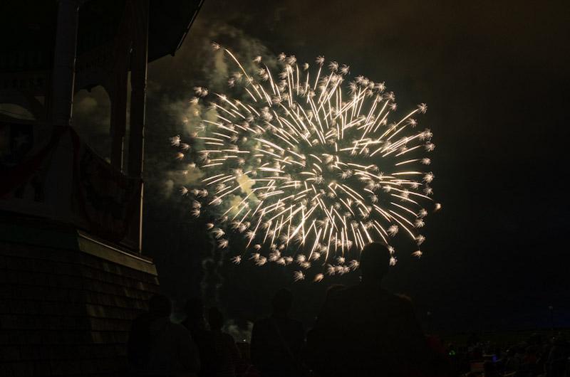 Thousands of sparklers overhead.
