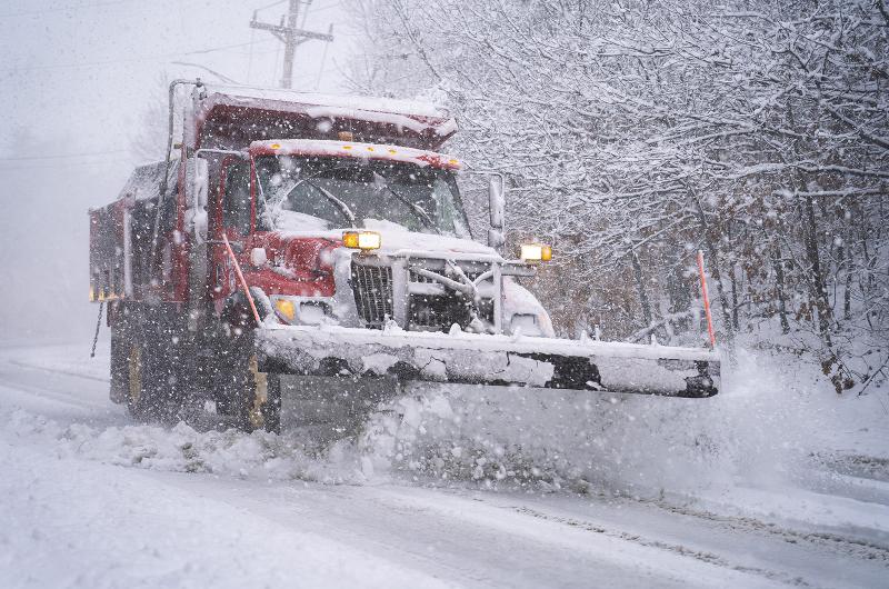 Snow plows were out in force.