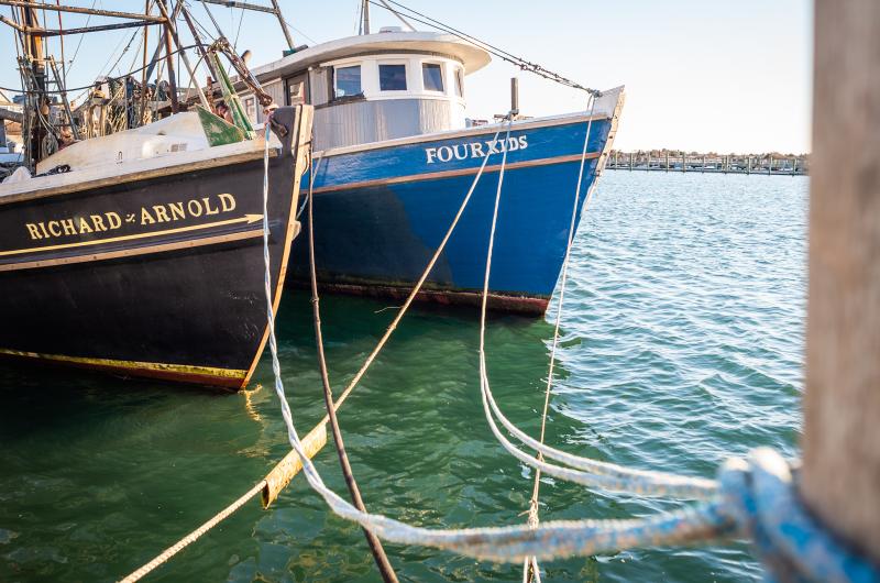 The "Richard Arnold" and the "Four Kids" in Menemsha harbor.