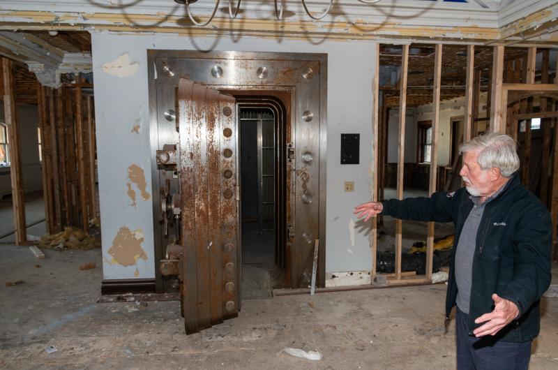 Reid (Sam) Dunn inside the former Stone Bank building.