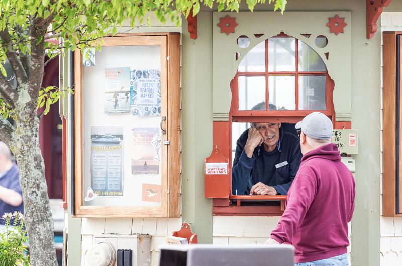 Information is free at the kiosk in Oak Bluffs.