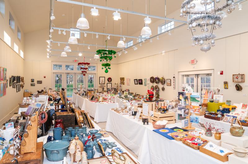 Local crafts line tables at Featherstone.