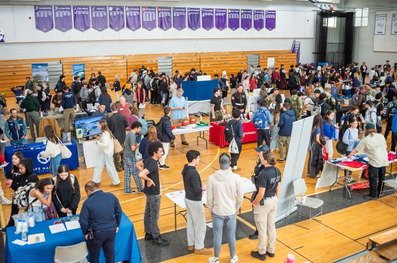 Students engaged with likely employers from all over the Island.