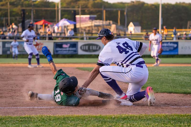A close play at third base.