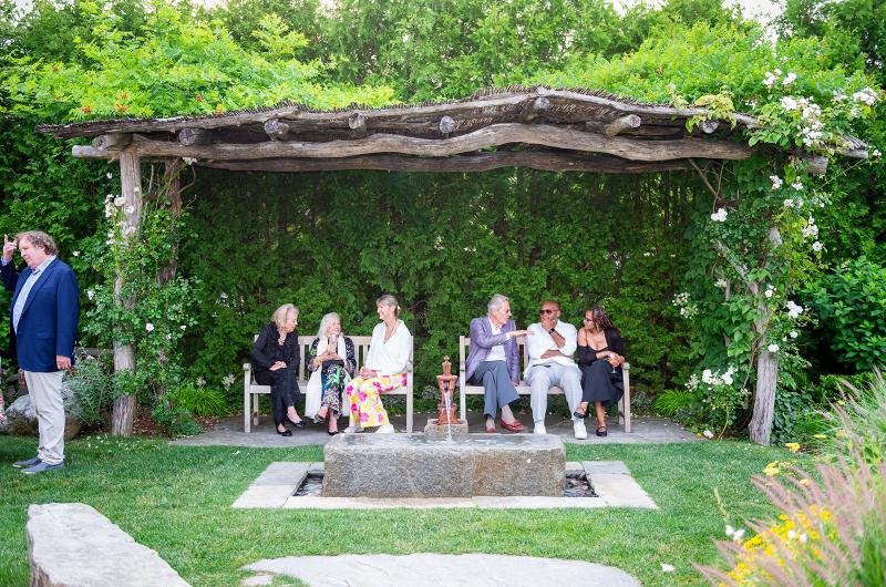 Quiet moments in the Rose Styron garden.