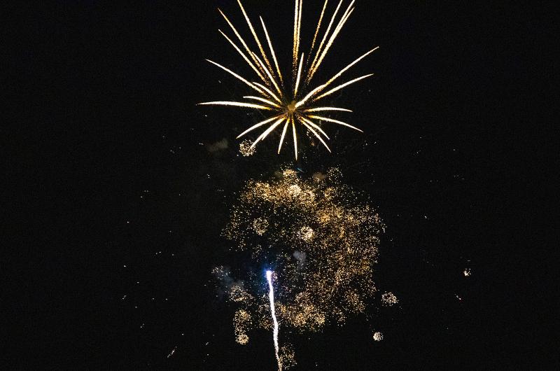 Fireworks began in Edgartown around 9pm.
